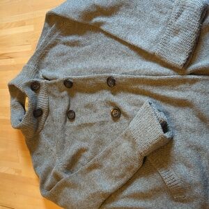 Marks & Spencer Grey Grandpa Sweater Cardigan Size UK 24 US Large